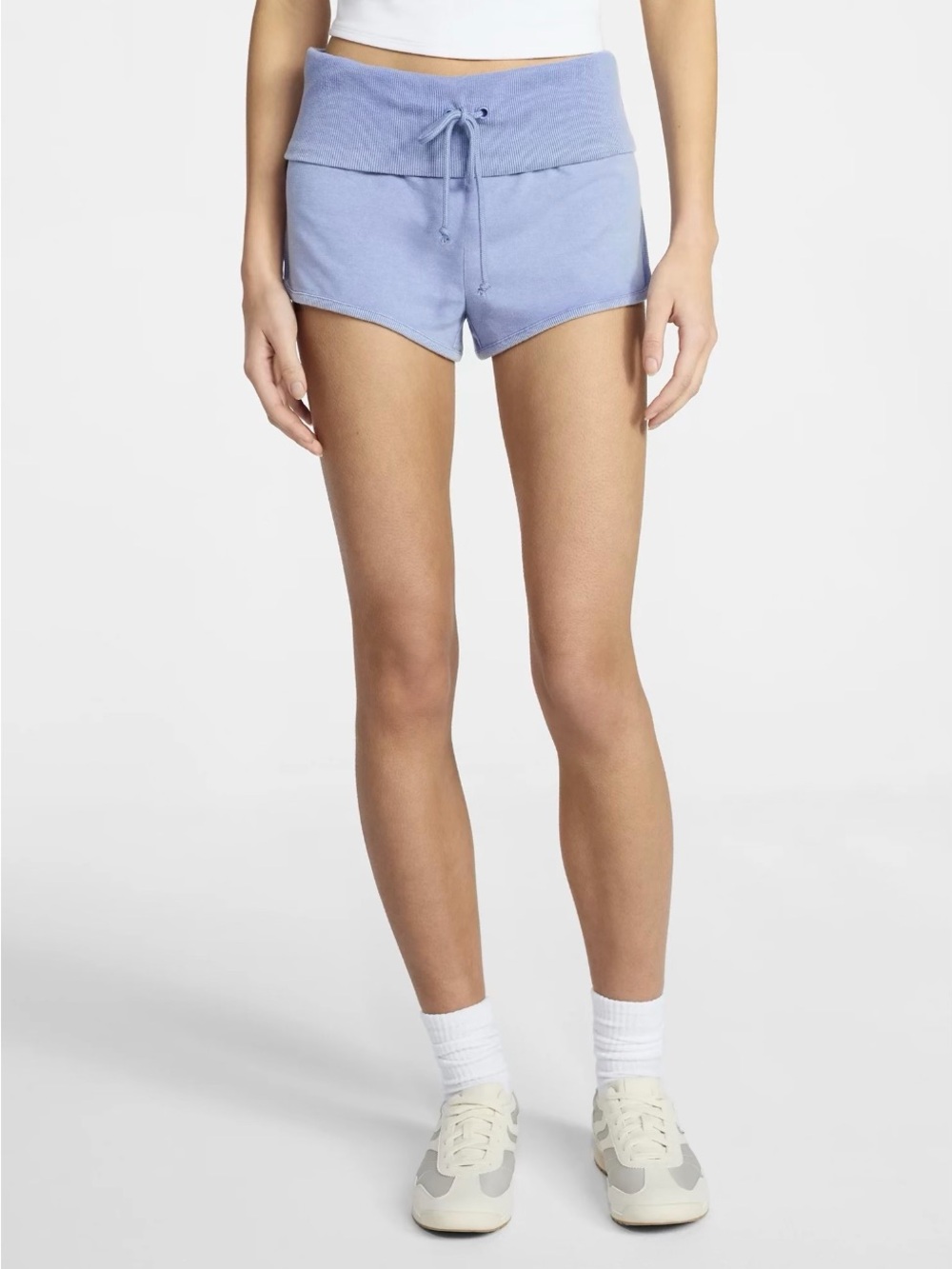 Jersey Ribbed Waistband Foldover Shorts, 1.5' Inseam